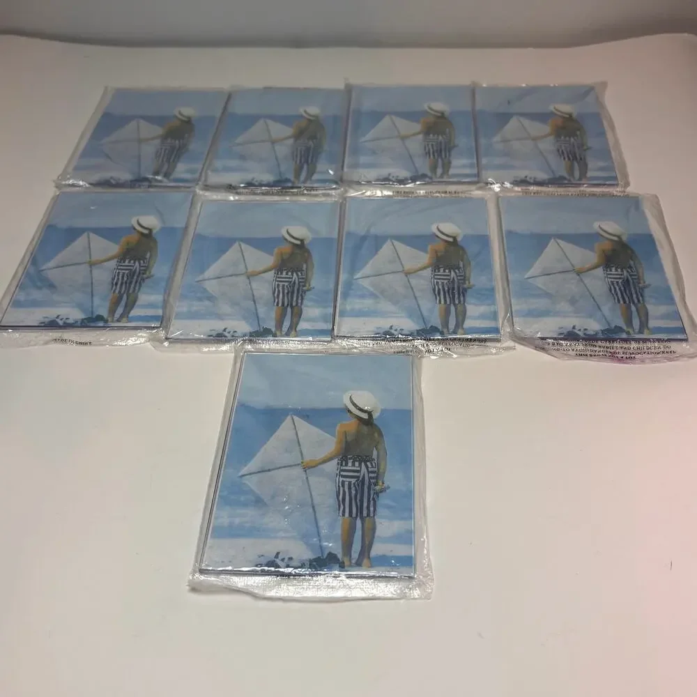 Lot of 7 Vintage Clear Borderless Acrylic Magnetic Fridge Photo Frames 3.5” x 5”